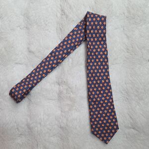 Vineyard Vines Navy and Orange Floral Tie